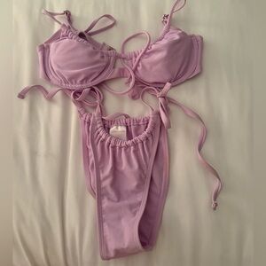 Lilac women’s bikini- Soft Ruched Design
